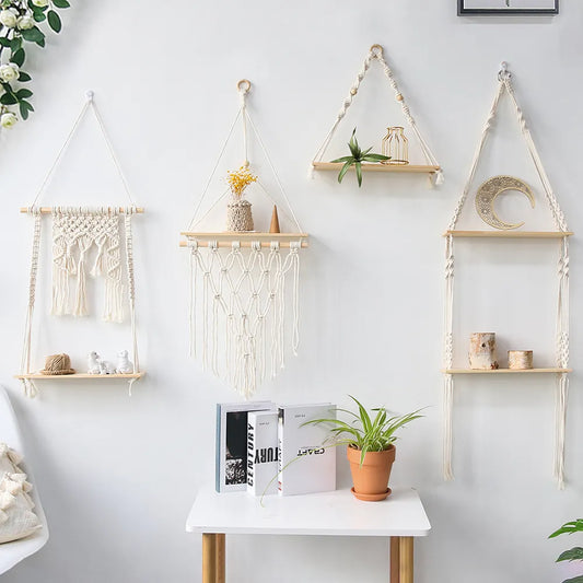 Boho Bliss Shelf: Chic Wood Wall Decor