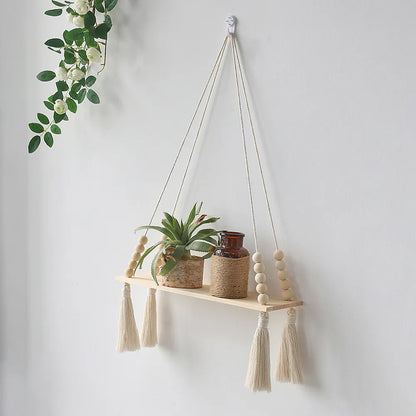 Boho Bliss Shelf: Chic Wood Wall Decor