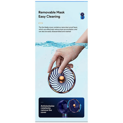 1 PCS Air Conditioner Fan Handheld Mini Fan USB Hand Hold Small Pocket Fan Blue With Data Disply Table Stand Home Portable Fan