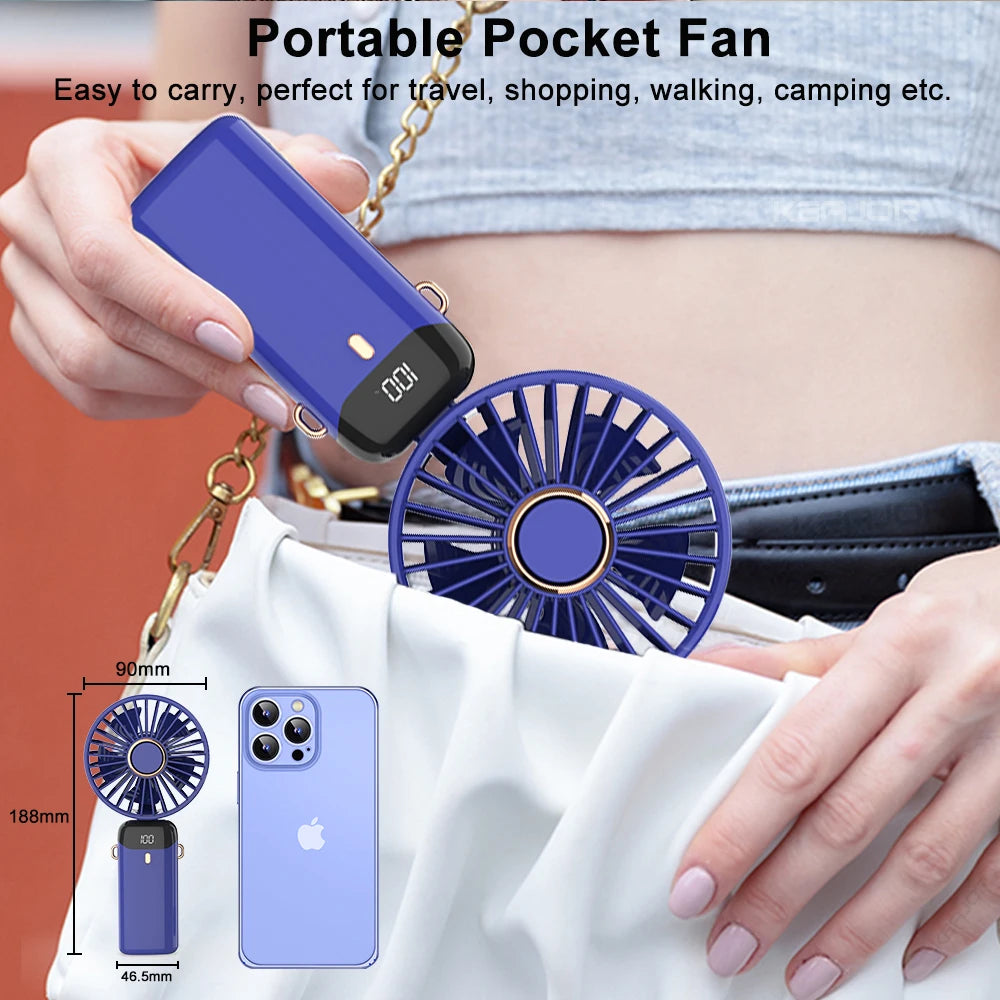 Handheld Mini Fan Portable Small Fan Silent Office Desk Student On Dormitory Charging Outdoor Hand Holding Fan Small