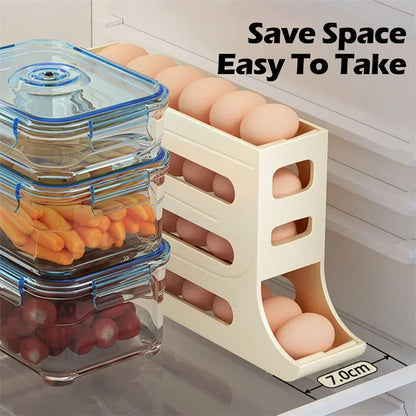 RollingEgg Storage: Large Capacity Refrigerator Organizer