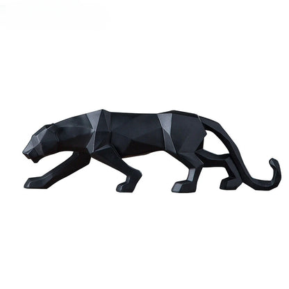 Geo Leopard Resin Sculpture - Elegant Desk Accent