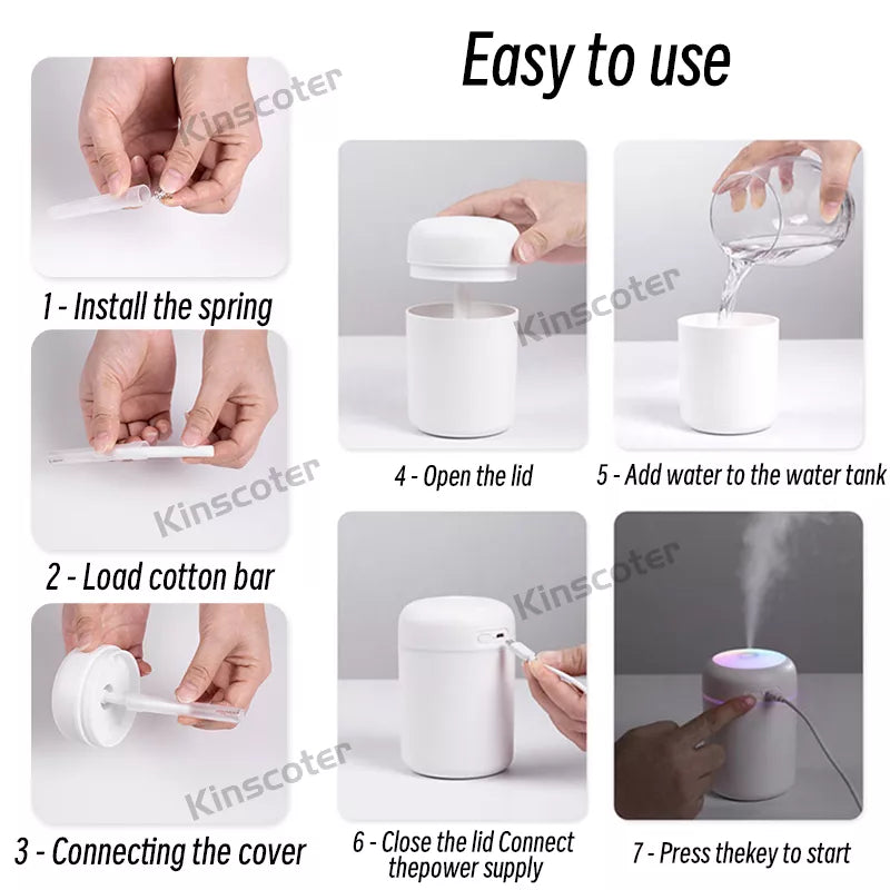 Aqua Mist Mini USB Humidifier: Refresh Your Space