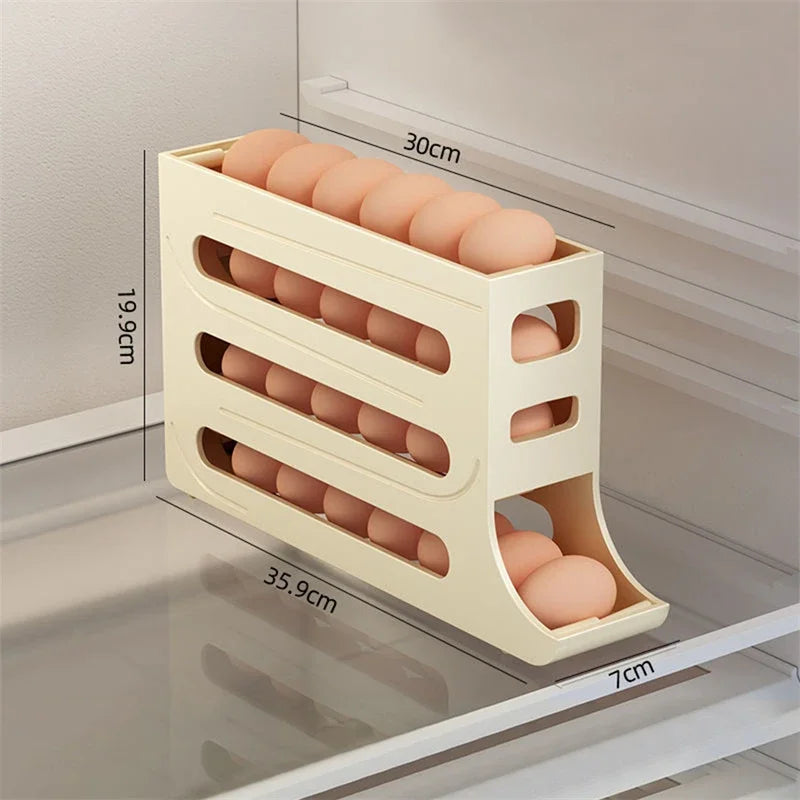 RollingEgg Storage: Large Capacity Refrigerator Organizer