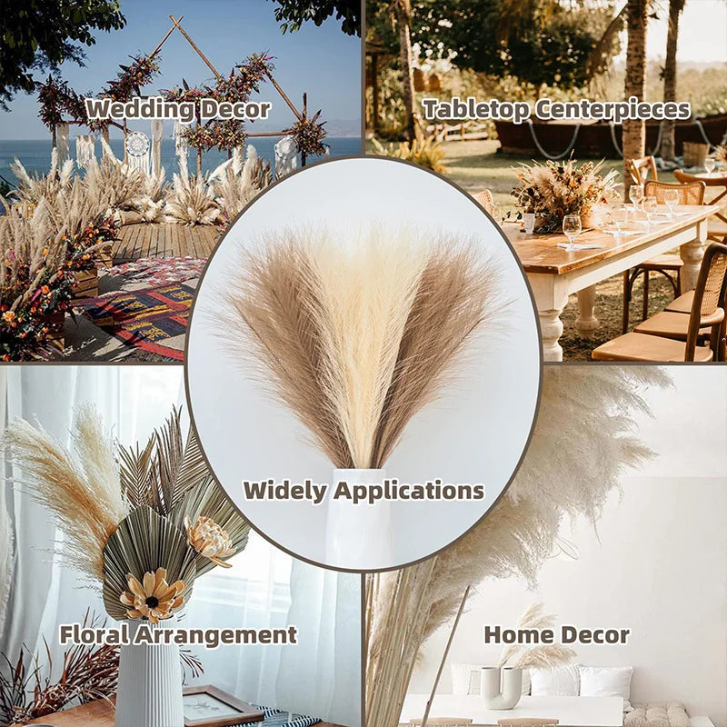 Boho Bliss Pampas Bouquet - 20PCS Dreamy Decor Stems for Weddings & Home